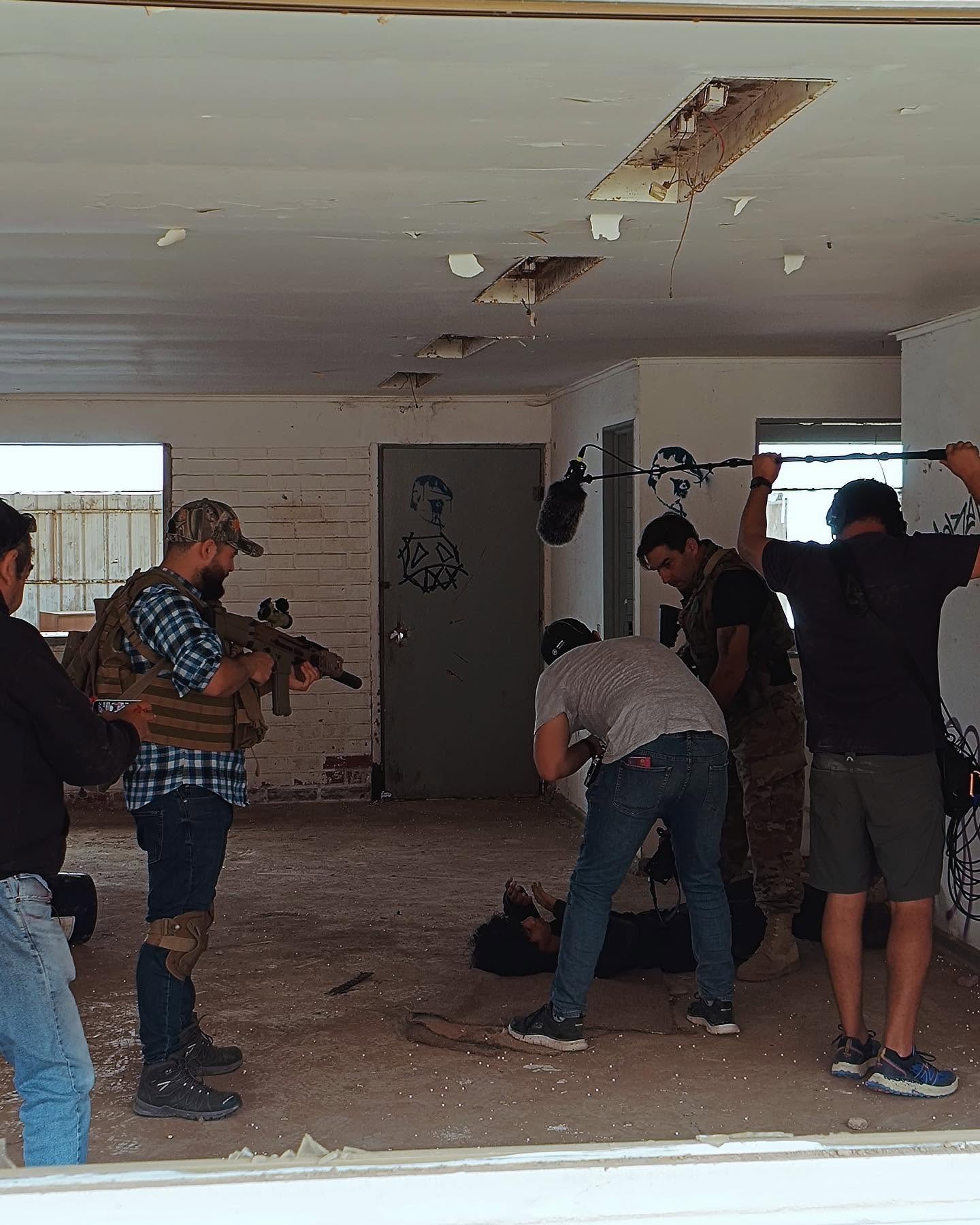 Sonido directo en el rodaje del cortometraje Ocaso: boom sobre escena de acción