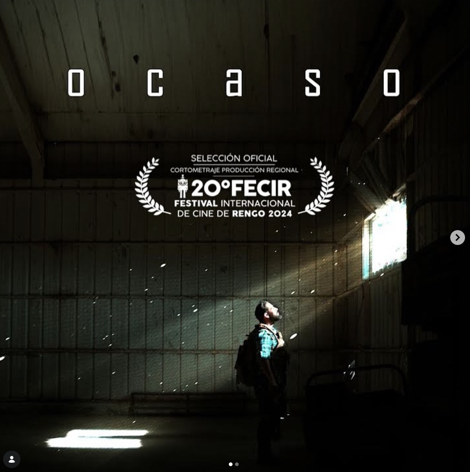 Afiche del cortometraje Ocaso — selección oficial 20° FECIR, Festival Internacional de Cine de Rengo 2024