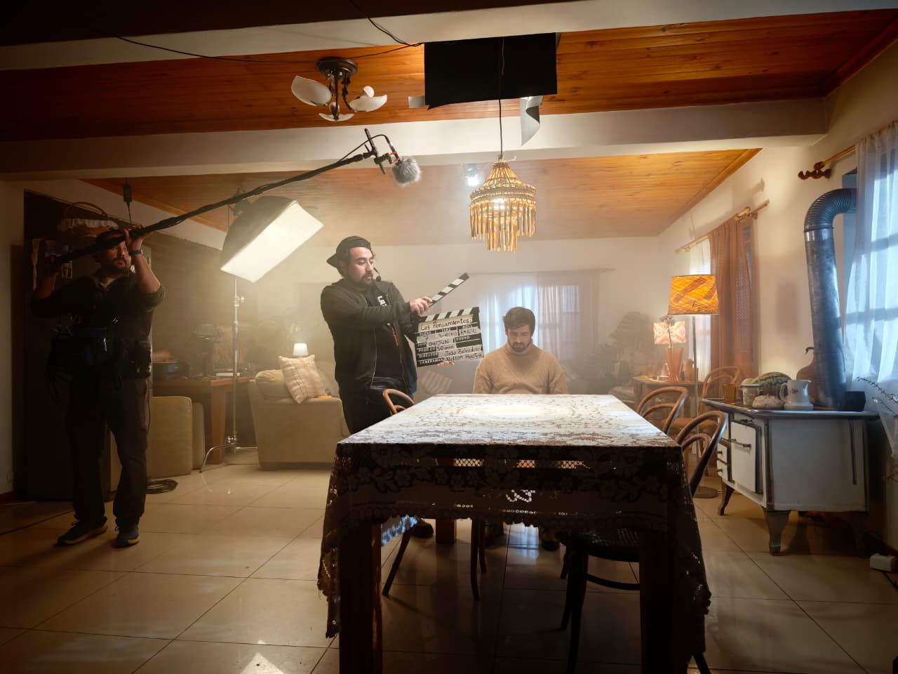 Rodaje Las Ansiedades — set con boom y claqueta